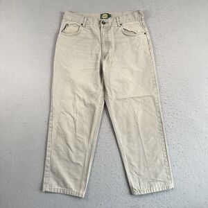 Cabelas Light Beige Canvas‎ Straight Leg Mid Rise Outdoor Workwear Pants 36x30
